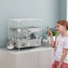 PawHut 2-Tier Hamster Cage with Sand Bathroom, Running Wheel, Water Bottle, Tubes, Accessories, for Dwarf Hamster, Gray