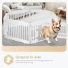Dog Playpen, 24" Exercise 6-Panel Pet Playpen with Door, Safe and Secure, Folding and Portable Puppy Playpen for Puppies and Small Dogs, White