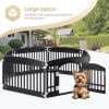 Dog Playpen, 24" Exercise 6-Panel Pet Playpen with Door, Safe and Secure, Folding and Portable Puppy Playpen for Puppies and Small Dogs, Black