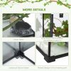 PawHut 14 Gallon Reptile Glass Terrarium Tank with Decor Kit, Breeding Box Full View with Visually Appealing Sliding Screen Top for Lizards, Frogs