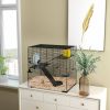 PawHut 3-Tier Hamster Cage with Wheel Water Bottle Food Bowl for Small Hamsters Black