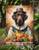 Chocolate Labrador Retriever Thanksgiving Garden Flag Mailbox Flag Decorative Yard Flag Banner Outside Patio Artwork Yard Flower Beds, Garden Size