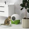 PawHut Hooded Litter Box with Lid, Scoop, Cat Box with Leaking Sand Pedal, Top Handle, 20.9" L x 20.1" W x 18.9" H, Dark Green