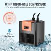 Aquarium Chiller, 52 Gal 196 L, 1/10 HP Hydroponic Water Chiller, Quiet Refrigeration Compressor for Seawater and Fresh Water