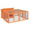 Rabbit Hutch Brown 56.7"x48.4"x26.6" Solid Wood Pine