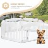 Dog Playpen, 24" Exercise 6-Panel Pet Playpen with Door, Safe and Secure, Folding and Portable Puppy Playpen for Puppies and Small Dogs, White
