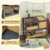 PawHut Tortoise Habitat with Shelf Storage, Tortoise Enclosure with Weather Protection, Tortoise Gift Accessory, Reptile Enclosure with Tray