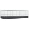 Aviary with Extension Silver 285.4"x120.9"x83.5" Steel