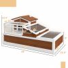 PawHut Tortoise House with Balcony, 3-Room Habitat, 2-Story, 44" x 25.5" x 25", Weather-Proof, Coffee