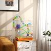 PawHut 18" 5-Tier Hamster Cage with Portable Carry Handle, Tubes and Tunnels, Includes Water Bottle, Food Dish & Exercise Wheel, Orange