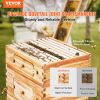 Bee Hive 40 Frame Bee Hives Starter Kit, Beeswax Coated Cedar Wood, 2 Deep + 2 Medium Bee Boxes Langstroth Beehive Kit