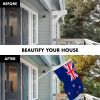Combo Pack 6 Ft Tangle Free Spinning Flagpole White New Zealand Flag 3x5 ft Printed 150D Brass Grommets (Flag Included) Aluminum Flag Pole
