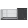 Aviary with Extension Silver 195.7"x119.3"x85" Steel