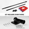 Combo Pack 6 Ft Tangle Free Spinning Flagpole Black Cuba Cuban Flag 3x5 ft Printed 150D Brass Grommets Flag Included Aluminum Flag Pole