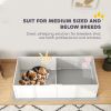 PawHut Whelping Box for Dogs and Puppies, Dog Whelping Box with Washable Waterproof Pee Pad & Adjustable Door for Medium and small Dogs, White
