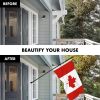 Combo Pack Flag Pole 6 FT Black Tangle Free Canada Canadian Flag 3x5ft 150D Printed Polyester