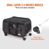 the Cat Carrier with Wheels, Rolling Pet Carrier with Telescopic Handle and Shoulder Strap, Dog Carrier with Wheels for Pets under 35 lbs