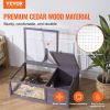 A Tortoise Habitat Wooden Tortoise House Indoor & Outdoor 2-Room 38x24x13in