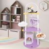 62 Inches Large Cat Tower with Metal Frame and Jumping Platforms