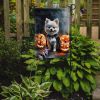 White Pomeranian Puppy Halloween Garden Flag Mailbox Decorative Yard Banner Outside Patio Artwork for Flower Beds, Garden Size, Multicolor