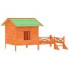 Dog Kennel Brown 62.6"x47.2"x34.8" Solid Wood Pine