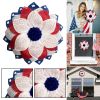 Wreaths for Front Door Modern Independence Day Wreath Patriot Wreath American Flag Red New Year Lights Fall Wreath with Pumpkins