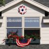 Wreaths for Front Door Modern Independence Day Wreath Patriot Wreath American Flag Red New Year Lights Fall Wreath with Pumpkins