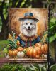 American Eskimo Thanksgiving Garden Flag Mailbox Flag Decorative Yard Flag Banner Outside Patio Artwork Yard Flower Beds, Garden Size, Multicolor