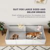 PawHut Whelping Box for Dogs and Puppies, Dog Whelping Box with Washable Waterproof Pee Pad & Adjustable Door for Large, Medium and Small Dogs, White