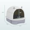 PawHut Covered Cat Litter Box with Lid, Scoop, Deodorizing Bags for Odor Control, Privacy, Easy to Clean, Gray