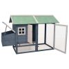 Chicken Cage Gray 66.9"x31.9"x43.3" Solid Pine & Fir Wood