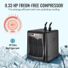 Aquarium Chiller, 110 Gal 416 L, 1/3 HP Hydroponic Water Chiller, Quiet Refrigeration Compressor for Seawater and Fresh Water