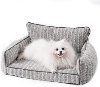 Orthopedic Pet Sofa - Supportive Bed For Small Medium Dogs & Cats, Anti-Slip Couch With Removable Cover, Grey, Large
