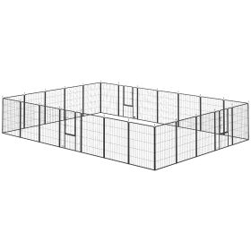 Dog Playpen For Outdoor, 24 Panels 39 H Puppy Playpen With Lockable Door, DIY Shape Pet Exercise Fence, Gray