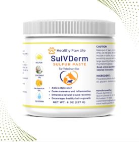 Healthy Paw Life - SulVDerm Advanced Sulfur Paste – 8 oz Clinical Strength Skin Support for Companion Animals | Made in USA