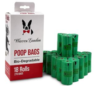 Warren London - Biodegradable Dog Poop Bags | 18 Rolls (270 Count) | Thick & Leak-Resistant | Made in the USA