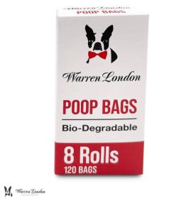 Warren London - Biodegradable Dog Poop Bags | 8 Rolls (120 Count) | Thick & Leak-Resistant | Made in the USA