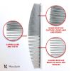 Warren London - Crescent Detail Copper Dog Comb | Half Moon Grooming Tool | Made in the USA