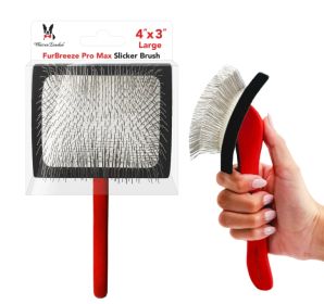 Warren London - FurBreeze Pro Max Slicker Brush | Large 4"x3" Dog Grooming Tool | Made in the USA