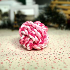 Pet Toy Cotton Rope Ball (Color: pink)