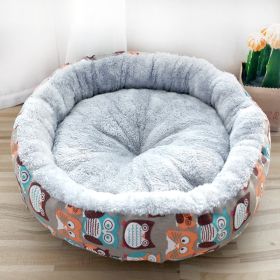 Dog Bed Padded With Round Cotton (Option: Coffee-S)