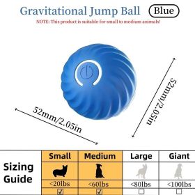 Blue And Orange Pet Bouncing Ball Fun Pet Bouncing Ball For Cats And Dogs (Color: Blue)