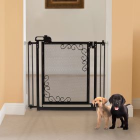 Touch Gate Safety Gate Extension (Option: Touch Metal Mesh Pet Gate in Black)