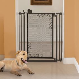 Tall One Touch Gate Safety Gate Extension (Option: Touch Metal Mesh Pet Gate in Black)