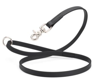 Dogline - BioThane® Waterproof Leash with Nickel Scissor Snap (Color: Black, size: W 5/8" - L 4')