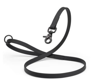 Dogline - BioThane® Waterproof Leash – Odor-Proof with Black Scissor Snap (Color: Black, size: W 5/8" - L 4')