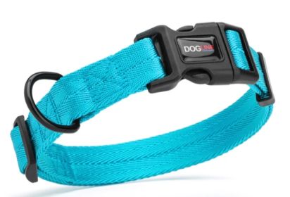 Fidos Lair | Dogline - Classic Flat Nylon Collar (5/8" Wide | Adjusts 11" – 16") (Option: Dogline Blue)