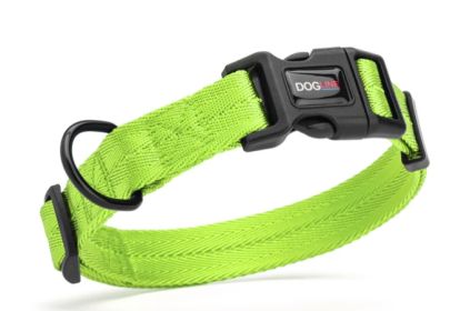 Fidos Lair | Dogline - Classic Flat Nylon Collar (1" Wide | Adjusts 16" – 24") (Option: Lime Green)