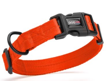 Fidos Lair | Dogline - Classic Flat Nylon Collar (5/8" Wide | Adjusts 11" – 16") (Option: Orange)