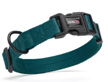 Fidos Lair | Dogline - Classic Flat Nylon Collar (5/8" Wide | Adjusts 11" – 16") (Option: Dark Teal)